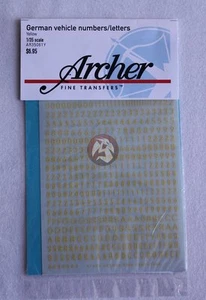 Archer 1/35 German WWII Vehicle Letters and Numbers Small (Yellow) AR35061Y - Picture 1 of 1