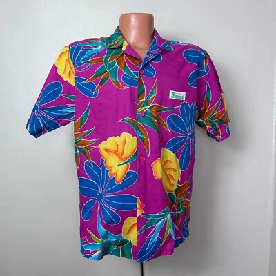 Vintage 1980s Original Jams Pink Hawaiian Shirt Surf Line 80s Tropical - Image 1 of 4