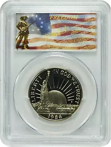 1986-S PCGS PR69DCAM Statue of Liberty Commemorative Half Dollar Freedom Label - Bild 1 von 1
