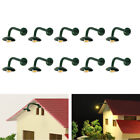 HO Scale Warm LED Model Hanging Lamp 1:87 Outdoor Wall Goose Neck Light 10pcs