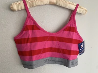 NWT XL Champion Heritage Bralette Pink Red Stripe Lounge Bra Bra CH50AS - Image 1 of 4