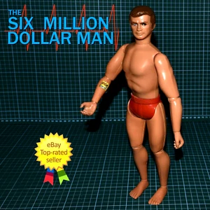 Vintage The Six Million Dollar Man Nude Figure + Both Bionic Chips FREE POST UK - Picture 1 of 23