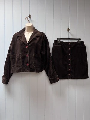 Chaqueta Blazer Karen Kane Estilo de Vida Botón Pana M Falda Abotonada 12 Traje Foto 1 de 4