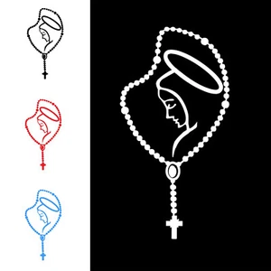 Rosenkranz Jungfrau Maria Fatima Vinyl katholisch für Laptop Autoaufkleber Aufkleber - Bild 1 von 28