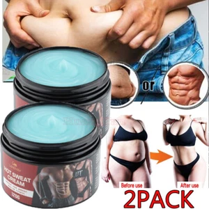2x Hot Cream Fat Burner Loss Weight Belly Slimming Fitness Body Sweat Gel Cream - Picture 1 of 18