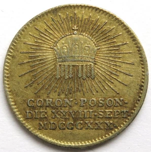 [R3607] Silber-Krönungsjeton 1830, Auf Krönung in Pressburg Franz + Ferdinand - Imagen 1 de 2