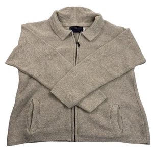 Dock Square Clothiers Women's Size L Cream Sweater Full Front Zipper Made in USA - Imagen 1 de 16