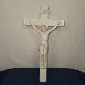Vintage Ceramic Crucifix Pastel Color 8.5" - Picture 1 of 8