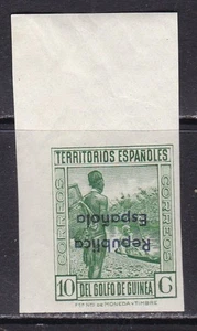 1932 - España - Guinea - Edifil 233his- Sobrecarga Invertida Sin Dentar - MNH - Picture 1 of 2