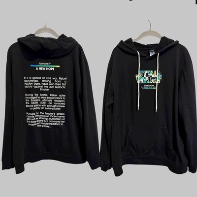 Star Wars Sudadera con Capucha Negra Episodio IV A New Hope Lucas Película Gráfico XL Foto 1 de 4