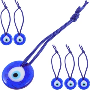 6 Pcs Evil Eye Decor Glass Ornaments Pendant Beaded - Picture 1 of 12