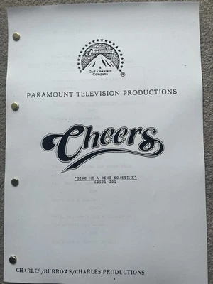 Cheers Season 1 Pilot Episode Script. Ted Danson, Shelley Long., Rhea Perlman. - Image 1 of 2