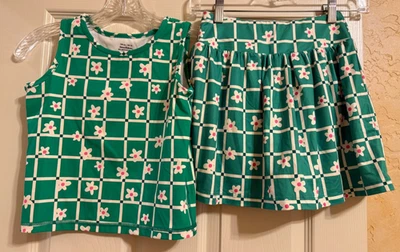 Hanna Andersson Active Made To Shrink Top and Skort Girls Size 140 150 10-12 - Image 1 of 4