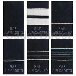 RAF Air Cadets Officers Rank Slides, Singles, GP Jacket Blue with Grey Text - Foto 1 di 5
