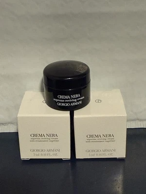 X2 Giorgio Armani Crema Nera Supreme Reviving Cream 5 ml / 0.16 oz NIB - Image 1 of 4