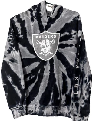 Sudadera Raiders Las Vegas negra/blanca teñida con corbata Foto 1 de 4