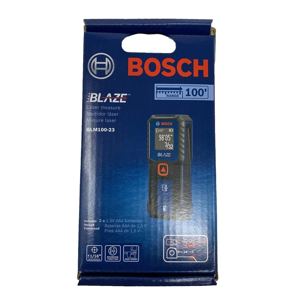 Bosch Blaze Laser Medida 100' Rango GLM100-23 NUEVO Foto 1 de 1