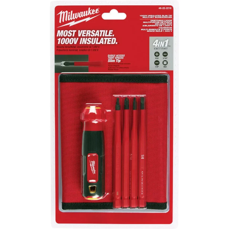 Milwaukee 48-22-2216 4-in-1 1000V Insulated Slim Tip Multi-Bit Screwdriver - Image 1 of 1