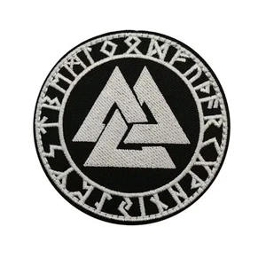 Wotansknoten Valknut Mittelalter Aufnäher / Patch Runen Wikinger Futhark - Bild 1 von 1
