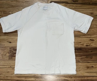 Sudadera de algodón Club Monaco para hombre marfil talla mediana manga corta Foto 1 de 4