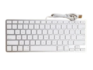 APPLE A1242 Wired Compact Mini Keyboard USB Ports White/Silver FREE SHIPPING! - Picture 1 of 8