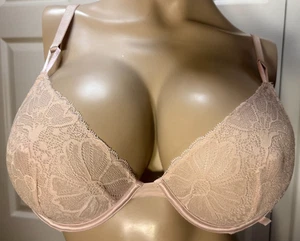 Victoria's Secret 38C Beige Underwire Sheer Lace Unlined Demi 38 C Bra - Picture 1 of 8