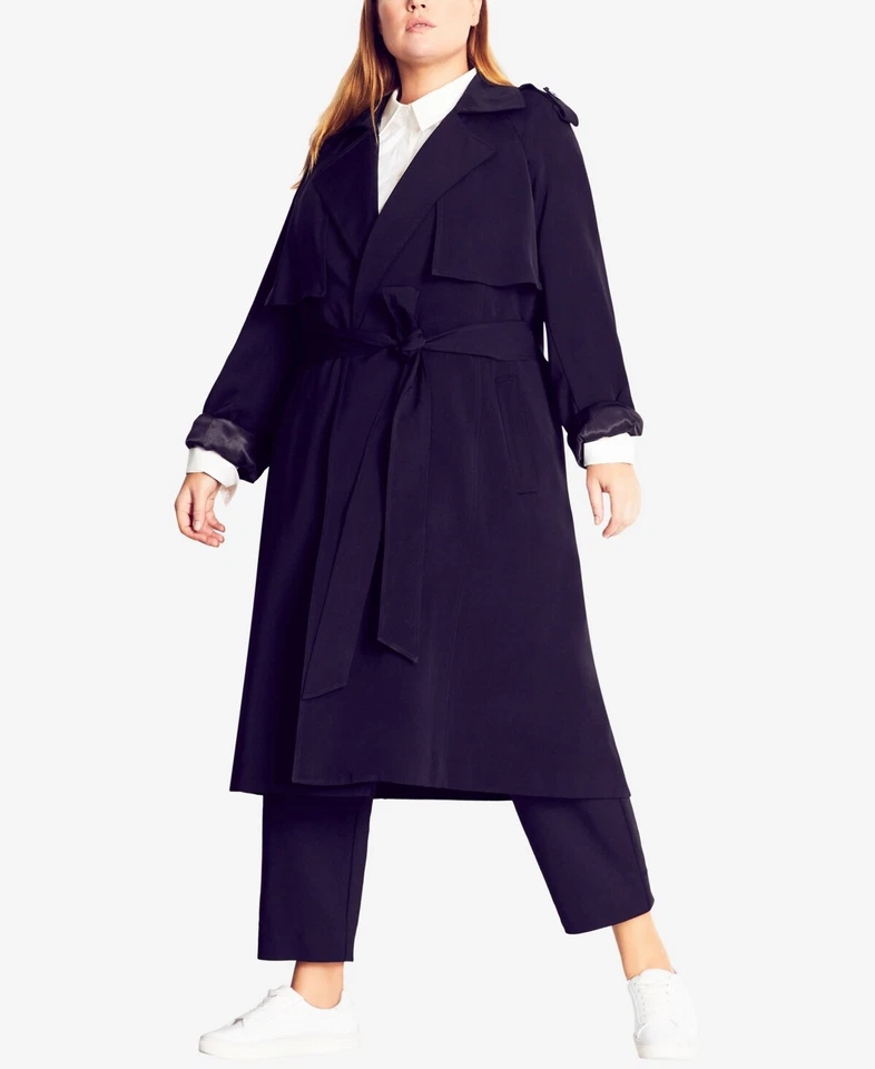 Trinchera Refinity City Chic Trendy Talla Grande Ritmo Negra Talla Mediana Foto 1 de 1