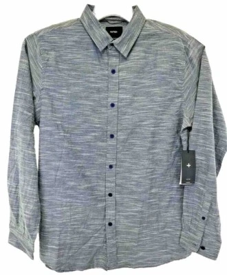 Tavik+Beach Born/ City Raised Mens Large Grey Striped  Button Shirt (W26) NWTs - Image 1 of 4