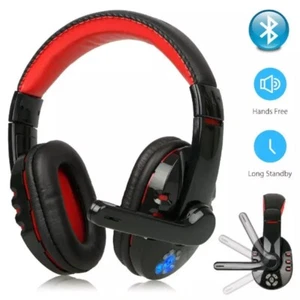 Bluetooth Game Headset Earphone Surround Stereo Video Gaming Headphone with Mic  - Picture 1 of 3