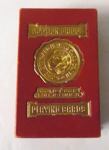 Vintage 1920er Auktion Brücke Goldrand Leinenoptik Spielkarten/Chicago, Ill - Bild 1 von 6