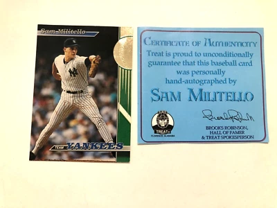 SAM MILITELLO NY YANKEES SIGNED WITH CERTIFICATE OF AUTHENTICITY BY TOPPS 1993 - Image 1 of 4