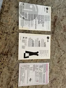 LG WM2101H* Washing Machine, DLE2101* Dryer Owner's Manual + Dryer Cheat Sheet - Picture 1 of 6
