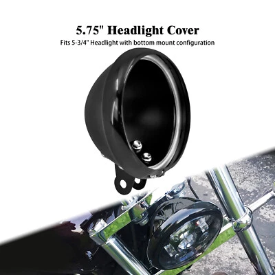 5.75" Black Headlight Cover Housing Holder Bucket For Harley Sportster 883 1200 - Image 1 of 4