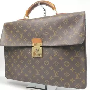 Louis Vuitton Monogram Raggit Business Handbag brown vintage japan USED - Picture 1 of 14