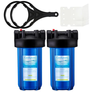 Carcasa filtro de agua grande Geekpure Whole House 4,5"" x 10"" paquete de 2" NPT - soporte - Imagen 1 de 5