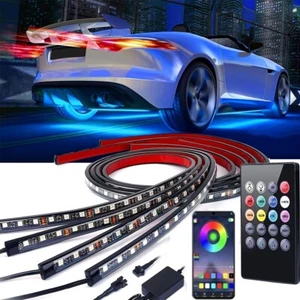 4X 5050 RGB Light Strip Under Car Tube Underglow Underbody System Neon Light Kit - Imagen 1 de 17