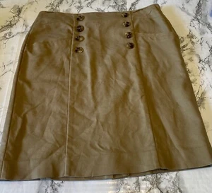 Banana Republic Women’s Khaki Knee Length Pencil Skirt Size 0 Side Zip - Picture 1 of 8