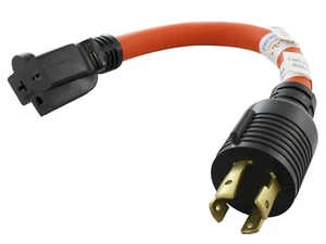 Flexible Generator/Power Tool Adapter NEMA L14-30P to NEMA 6-20R by AC WORKS® - Picture 1 of 5