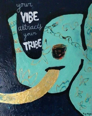 Painting Elephant Quote Canvas Animal Art Kim Magee Childrens Room Nursery Gift - image 1 of 4