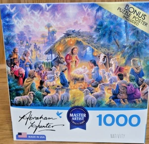 Rompecabezas RoseArt Abraham Hunter Natividad 1000 Piezas con Póster Nuevo - Imagen 1 de 2