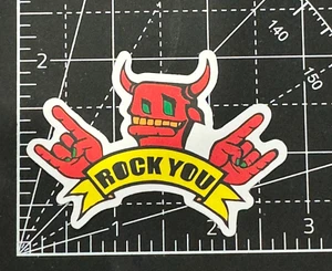ROCK YOU ! Robot Flying Italian Horns Rock Heavy Metal Vinyl Decal Sticker Bomb - Picture 1 of 5