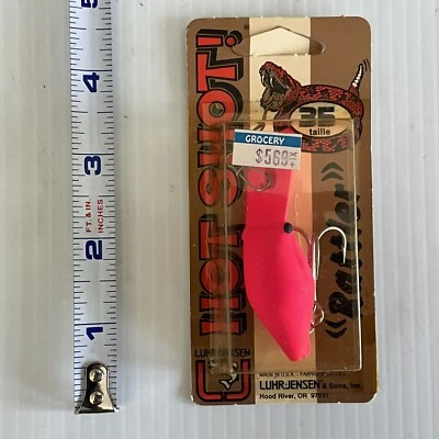 Crankbait rosa fluorescente Luhr Jensen Hot Shot #35 Sonattler sellado de fábrica de colección Foto 1 de 4