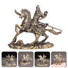 Vintage Kwan Kung Statue Brass Desktop Decor Chinese Wealth Feng Shui Ornament