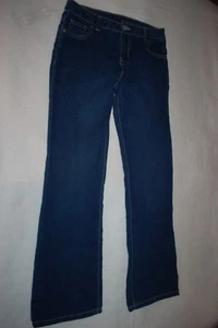 Girls Denim BOOTCUT BLUE JEANS Adj Waist 5 POCKET Size 6 SLIM - Picture 1 of 4