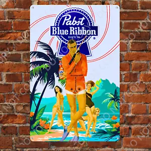 Vintage stl Pabst Beer Metal Sign - Beer Alcohol Man-cave Bar decor PBR beer 007 - Picture 1 of 2