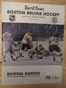 Boston 1971 BRUINS Program vs LOS ANGELES KINGS Bobby Orr GORING Phil Esposito