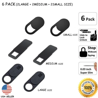 6PCS Large Medium  Small WebCam Cover Slide Camera Privacy Security Protect  - Image 1 of 4
