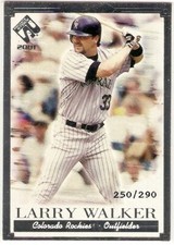 LARRY WALKER SILVER PORTRAITS SERIAL #/290 2001 PACIFIC PRIVATE STOCK 41 ROCKIES