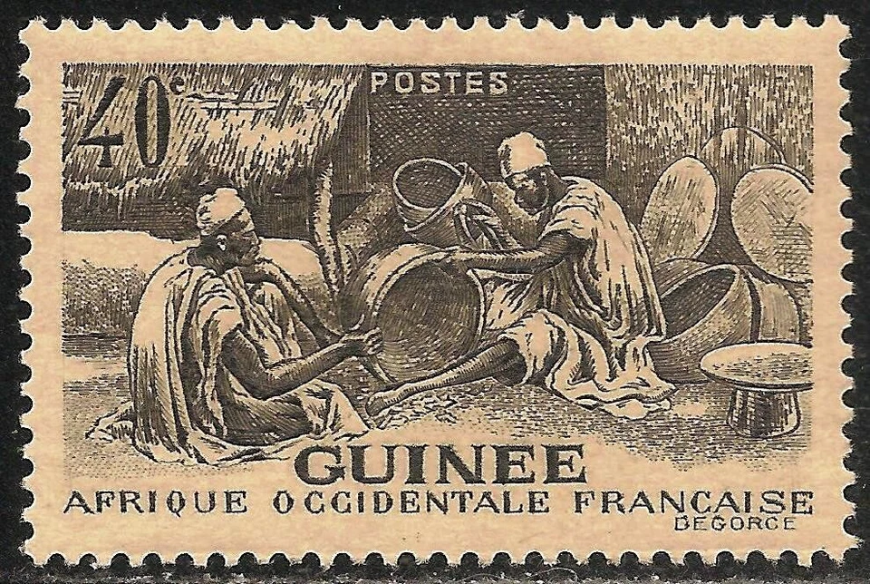 French Guinea #138 (A8) VF MINT - 1940 40c Hausa Basket Workers / Weavers - Image 1 of 1