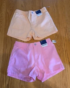 Girls old navy new shorts pink orange xl 14/16 - Picture 1 of 6